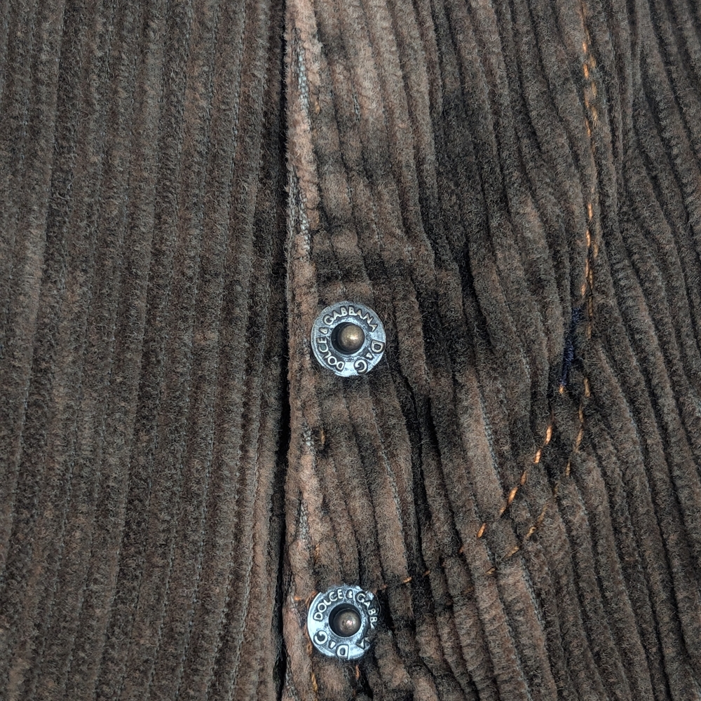 D&G Dolce & Gabbana Corduroy Pants - Brown 34 Waist - Picture 4 of 9